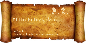 Milis Krisztián névjegykártya
